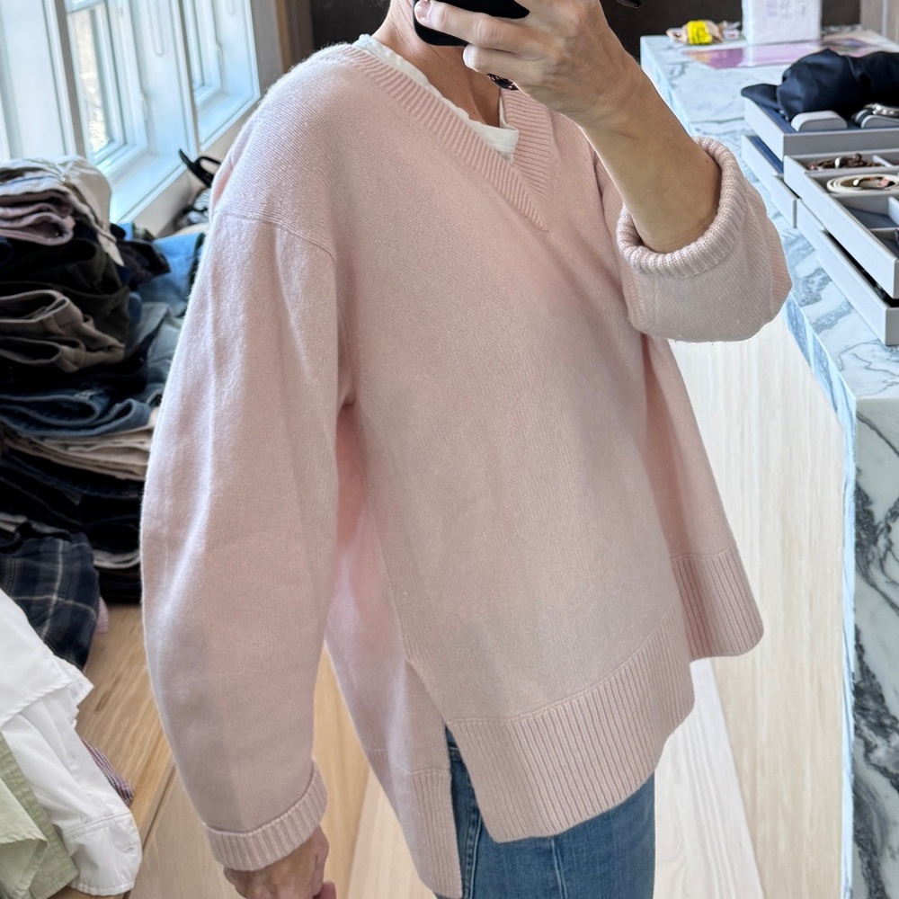 Vince Soft Pink V-Neck Sweater